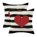 Valentines Pillow Covers 18X18 Inch Set Of 2,Red Love Heart Throw Pillows Case,Valentine'S Day Mother'S Day Anniversary Decorati