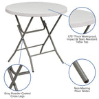 Flash Furniture Kathryn 2.63-Foot Round Granite White Plastic Folding Table