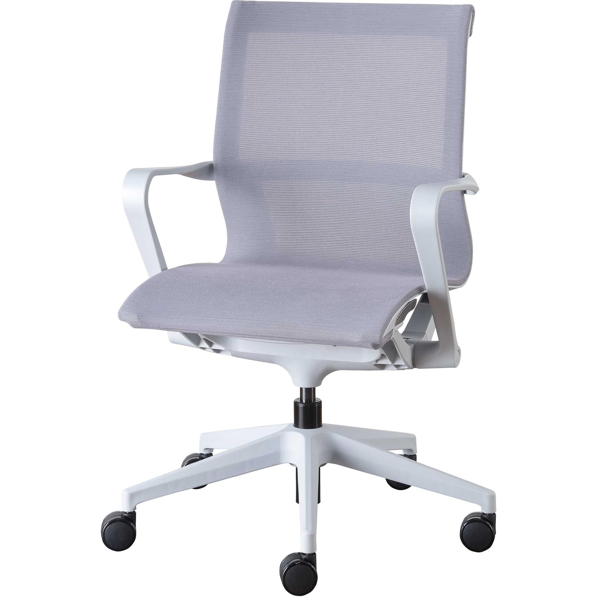 Lorell, LLR40207, Executive Mesh Gray Mid-Back Chair