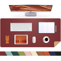 Desk Mat 35' X 17' Leather Desk Pad Protector With Natural Cork & Pu Leather, Non-Slip Office Desk Mat, Double-Sided Large Mou
