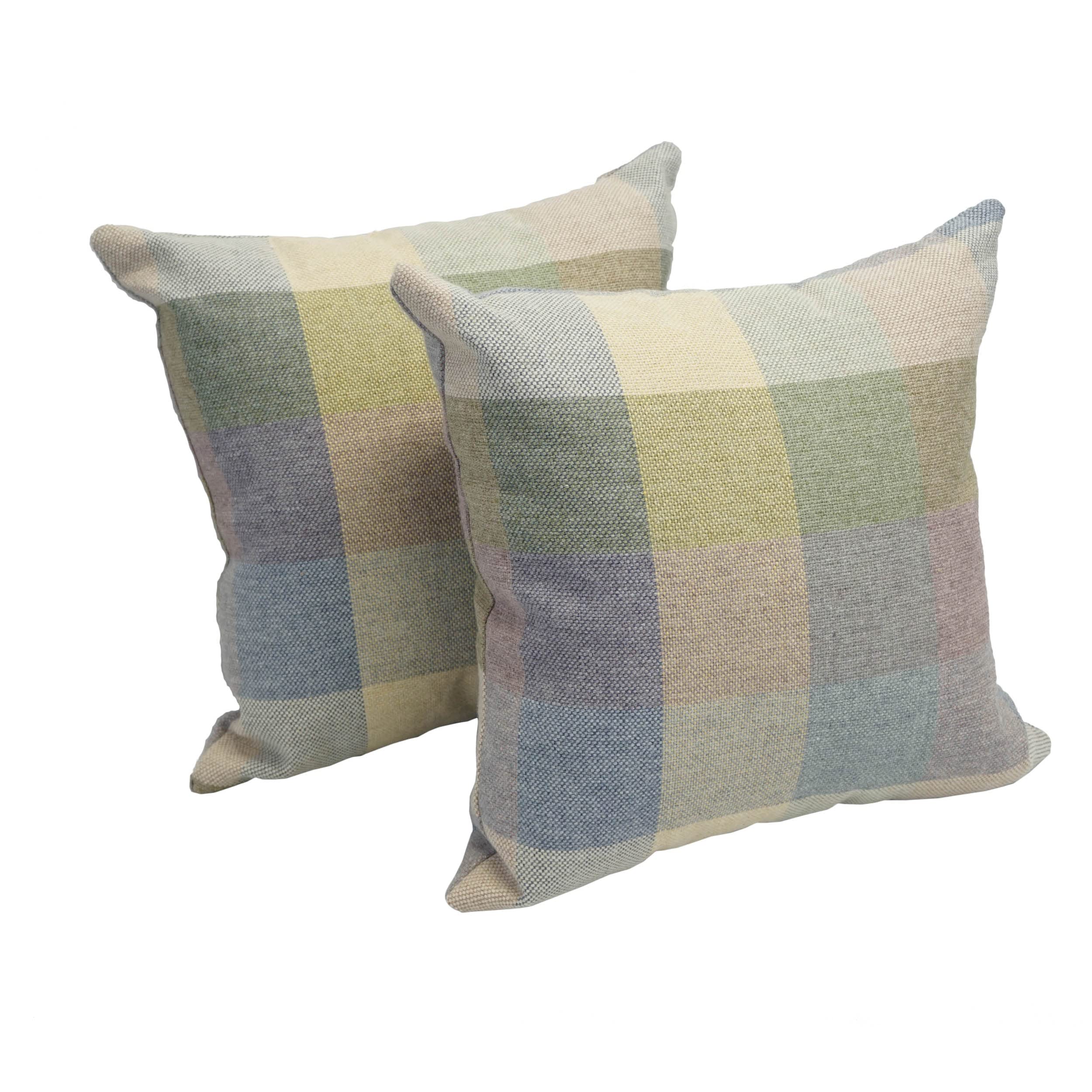 Blazing Needles 17-inch Tapestry Throw Pillow, Vintage Plaid 2 Count