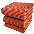 Kitchen Dish Towels for Hands Drying Cleaning Burnt Orange Rust 100% Cotton Soft Cloth Absorbent Terry Loop, Set of 3 Multipurpo
