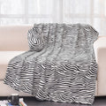 Bnuitland Zebra Print Fleece Flannel Twin Size Blanket(60X80Inch) With Zebra Storage Pouch,300 Gsm Double Sided Super Soft Bed T