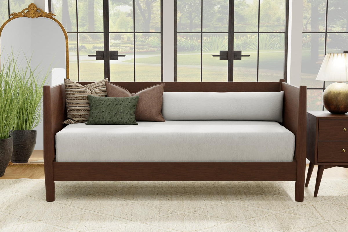 Alpine Furniture Flynn Platform, Twin, Walnut