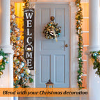 Jetec Welcome Sign For Front Door Interchangeable Wooden Welcome Porch Sign Hanging Outdoor Decoration Replaceable Wood Welcome