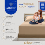 Thread Spread 100% Cotton Pillowcases Standard/Queen Size Set Of 2-400 Thread Count Cotton Pillowcases, Ultra Soft Cooling Satee