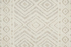 HomeRoots 512797 8 x 10 ft. Ivory & Tan Wool Geometric Hand Tufted Handmade Stain Resistant Rectangle Area Rug