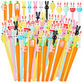 Tinlade 200 Pcs Easter Pen Bulk Bunny Rabbit Gel Ink Pens Easter Gifts 0.5mm Ink Cute Carrot Kawaii Ball Point Pens for Kids Off