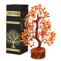YATHABI Carnelian - Crystal Tree - Gemstone - Crystal Bonsai Tree - Feng Shui - Money Crystal Stone - Crystal Tree of Life Decor