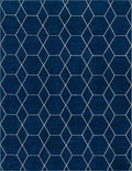 Unique Loom Trellis Frieze Collection Area Rug - Geometric (10 x 13, Navy Blue/ Ivory)