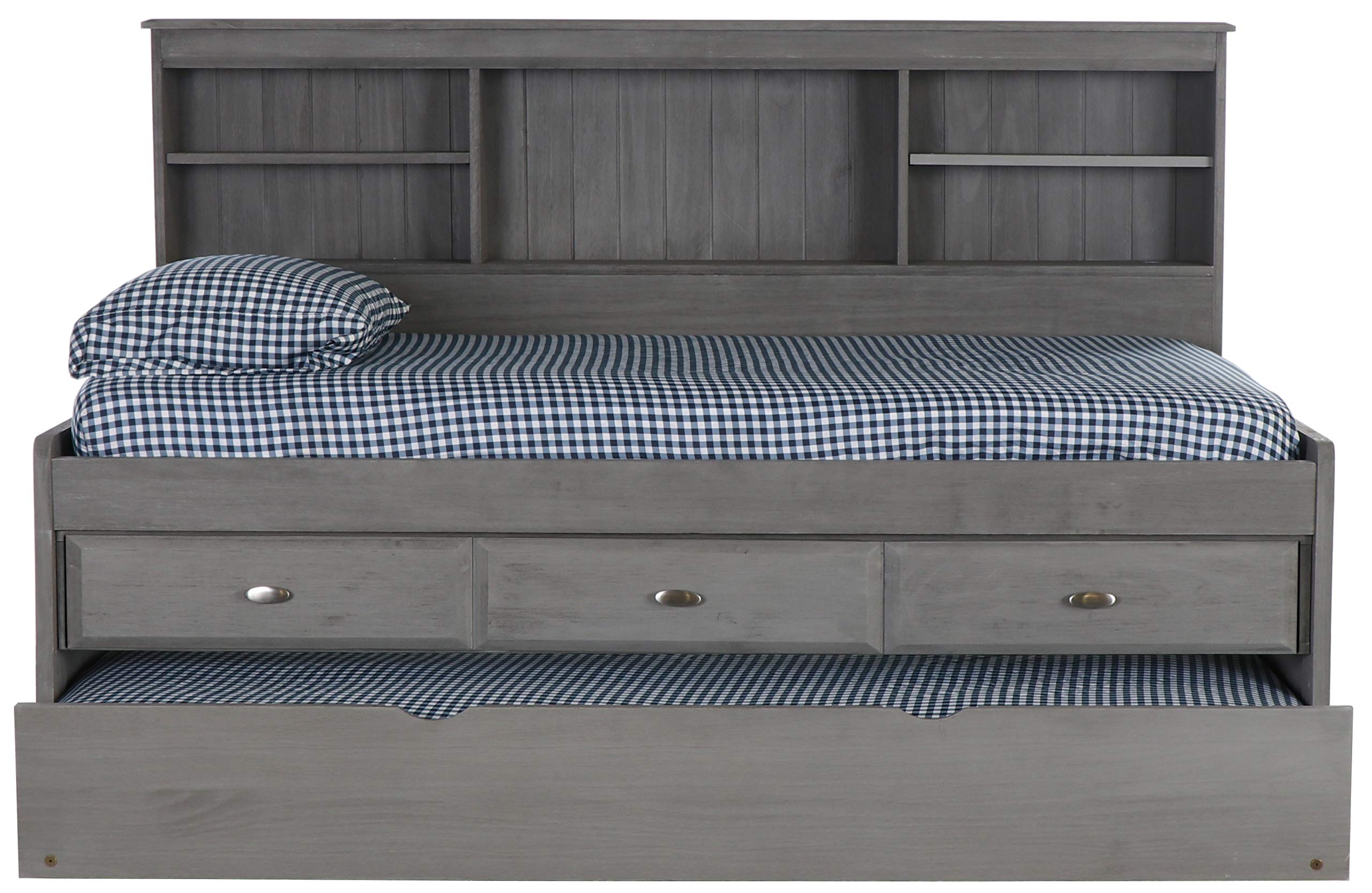 American Furniture Classics 83222-K3-KD Daybed, Twin, Charcoal Gray