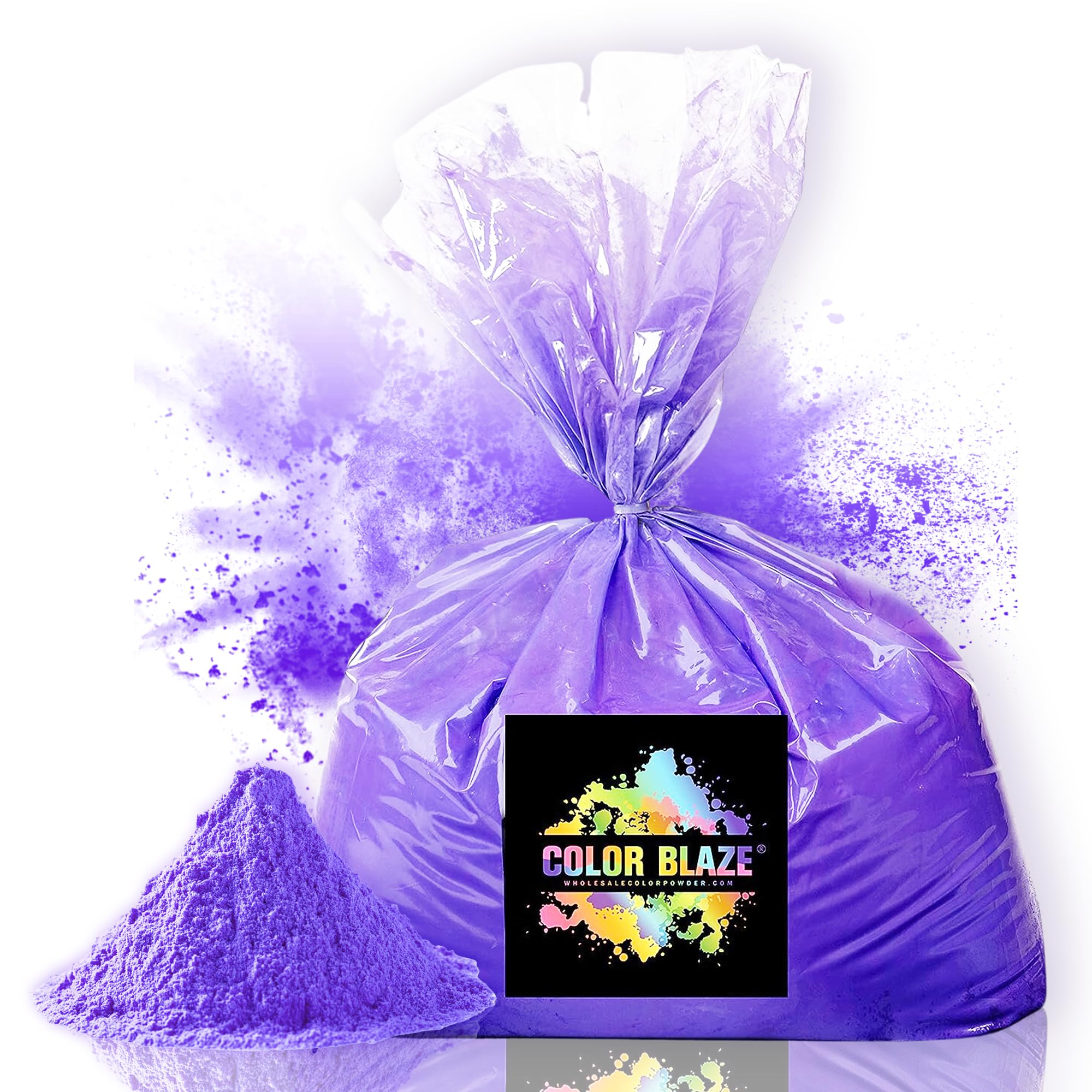 Color Blaze Holi Colored Powder - 5 lbs of Purple Powdered Color - for Fun Runs, Color Toss, Rangoli, Powder War, Backyard Party