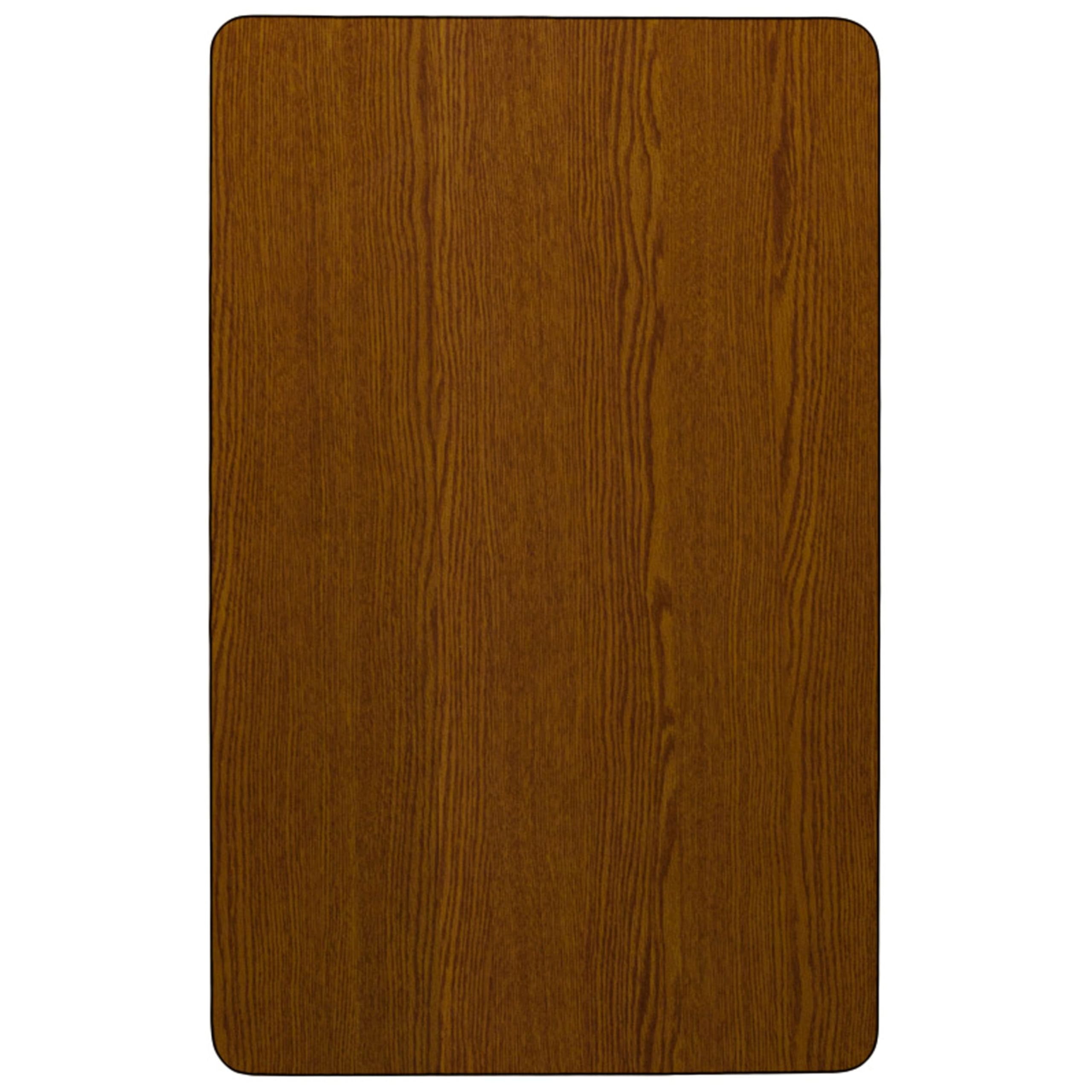 Flash Furniture Wren 30''W x 72''L Rectangular Oak HP Laminate Activity Table - Height Adjustable Short Legs