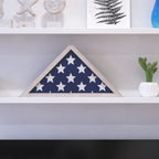 Flash Furniture Sheehan Memorial Flag Display Case - Whitewashed Solid Wood Military Flag Display Case For 9.5 X 5 American Veteran Flag