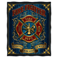 Erazor Bits Coral Fleece Plush Throw Blanket 50 X 60| Volunteer Fire Fighter Throw Blanket Ff2085-Tb (Navy)