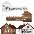 Sintuff 2 Pieces Sold Signs, Double Sided Social Media Photo Props, House Shaped and Home Key Shaped Decor Closing Gift Double S