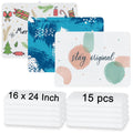 LIZOIDZSM 15 Pcs Sublimation Towels Blank,16 x 24 Inch Sublimation Hand Towels,DIY Microfiber Sublimation Kitchen Towels Dish To