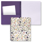 Steel Mill & Co Cute Floral Large Spiral Notebook College Ruled, 11' X 9.5' With Durable Hardcover And 160 Lined Pages, Purple