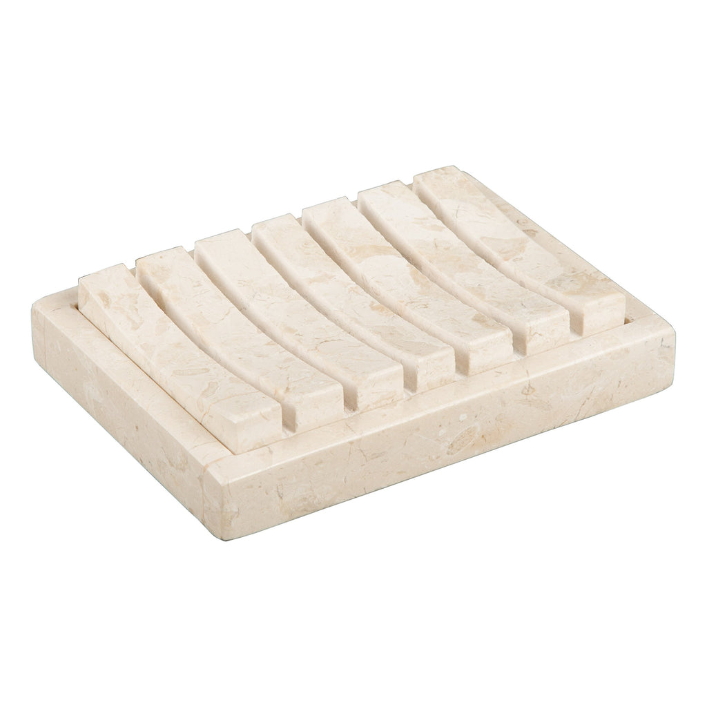 Creative Home Natural Champagne Marble Spa Collection Hand Soap Dish Bar Soap Tray Holder For Bathroom Countertop Kitchen Sink O