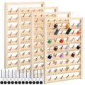 4 Pieces 48 Spool Wooden Thread Holder Wall Mounted Thread Rack with Hanging Hooks Thread Organizer for Mini Sewing Quilting Jew