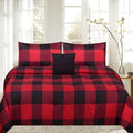 Sweet Home Collection 4PC-CMF-BFFALO-K 4Piece Print Reversible Comforter Set, Buffalo, King