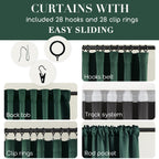 Shineland 90 Inch Blackout Curtains For Living Room,Back Tab Pleated Hook Thermal Insulated Black Out Curtain Drapes 90 Inches L