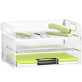 Daltack 3-Tier Paper Organizer With Handle, Mesh Desk Organizer Letter Tray, Paper Tray Organizer File Organizer For A4 File Fol