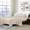 Cathay Home Essentials Ultra Soft Hypoallergenic Wrinkle Resistant Double Brushed Microfiber Bedding Sheet Set, Cream, King