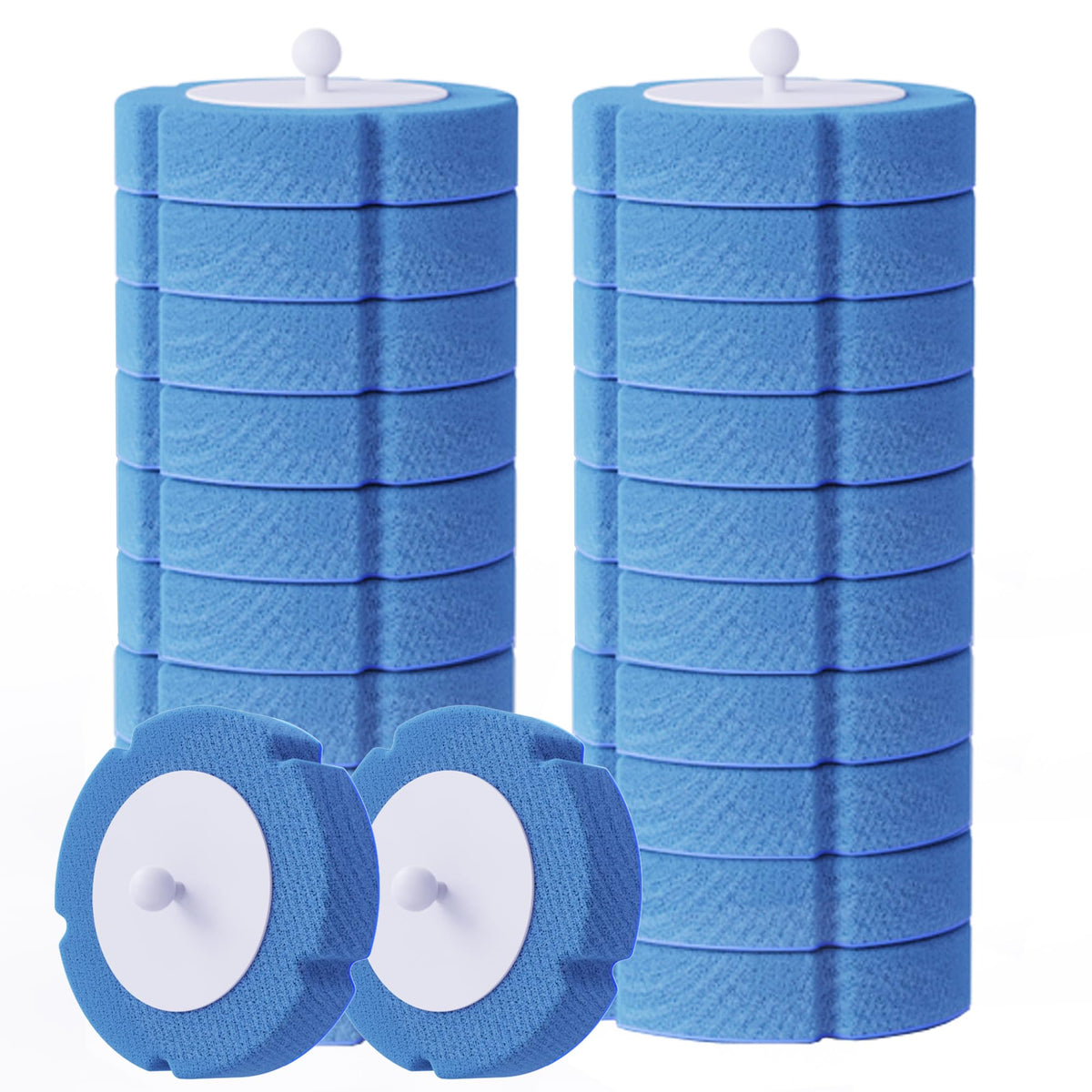 Disposable Toilet Brush Refills 20 PCS Blue(20 Refills, Blue)