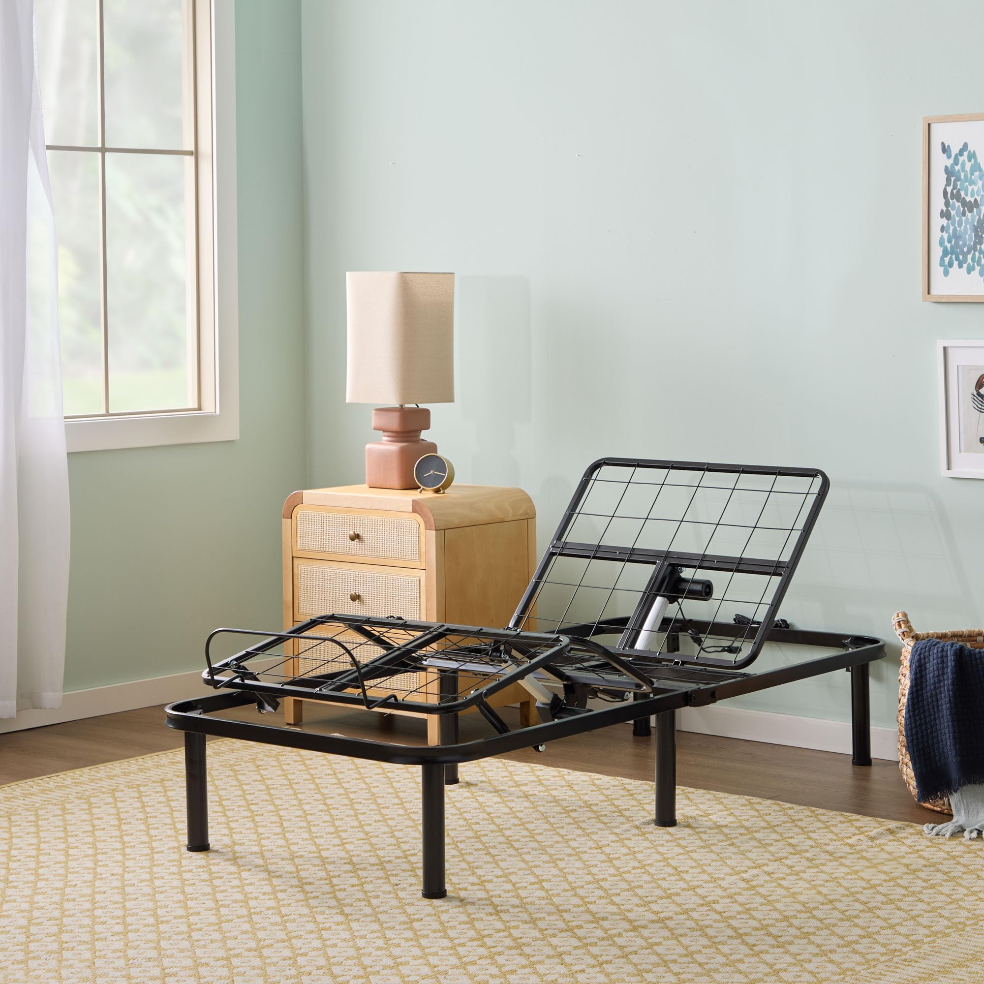 Linenspa Adjustable Bed Frame - Independent Head and Foot Incline - Powerful Quiet Motor - Easy Tool Free Assembly - Lounging - 