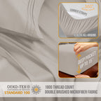 Abeero Home California King Sheet Sets - Luxury Hotel Bed Sheets - Soft Cooling Sheets With Elastic Corner Straps - Deep Pocket