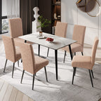 Genina Waterproof Dining Room Chair Covers 2 Pack Stretch Parsons Chair Slipcovers For Dining Room Kitchen Chair Protector Cover, Removable, Washable (2, Flower Pattern-Khaki)