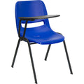 Flash Furniture EO1BLRTAB Ergonomic Shell Chair, Blue with Right-Hand Flip-Up Tablet Arm