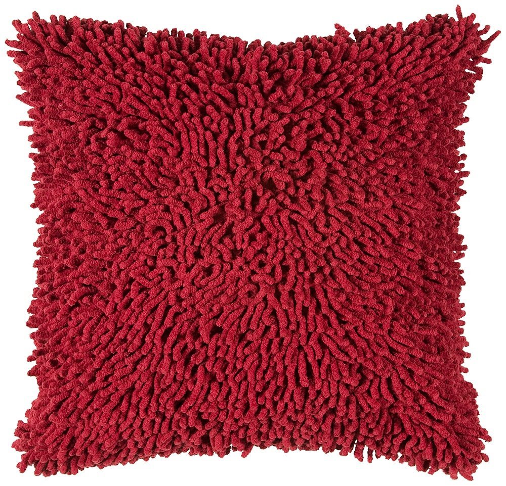 Ruby Red 18&Quot; Square Shag Throw Pillow