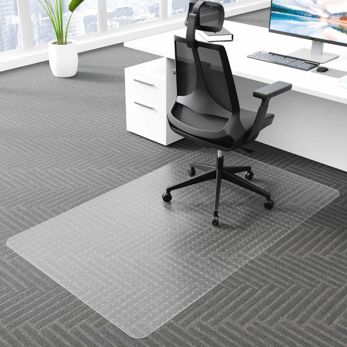 Amyracel Large Office Chair Mat For Low Pile Carpet - 36' X 60' Clear Computer Desk Mat For Home & Offices, Easy Glide Plastic