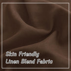 Cocoa Brown Linen Back Tab Curtains 72 Inches Long 2 Panels Set For Guest Room - Modern Country Rod Pocket Semi Sheer Privacy Drapes Hooks Belt Pleated Light Filtering Playroom Curtains