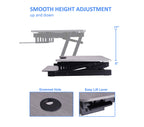 Rocelco 37.5" Deluxe Height Adjustable Standing Desk Converter with Anti Fatigue Mat Bundle - Quick Sit Stand Up Computer Workstation Riser - Large Retractable Keyboard Tray - Gray (R DADRG-MAFM)