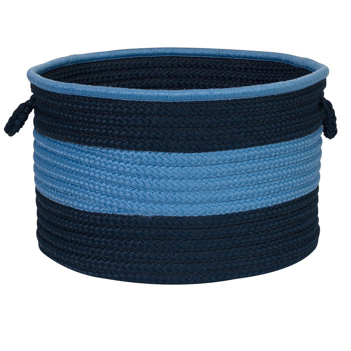 Colonial Mills Color Block Round Basket, 24 By 14-Inch, Navy Blue