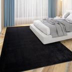 Przemy Washable Area Rug For Living Room Bedroom, 6X9 Feet Black Memory Foam Rug, Super Soft Modern Indoor Carpet For Kids Room