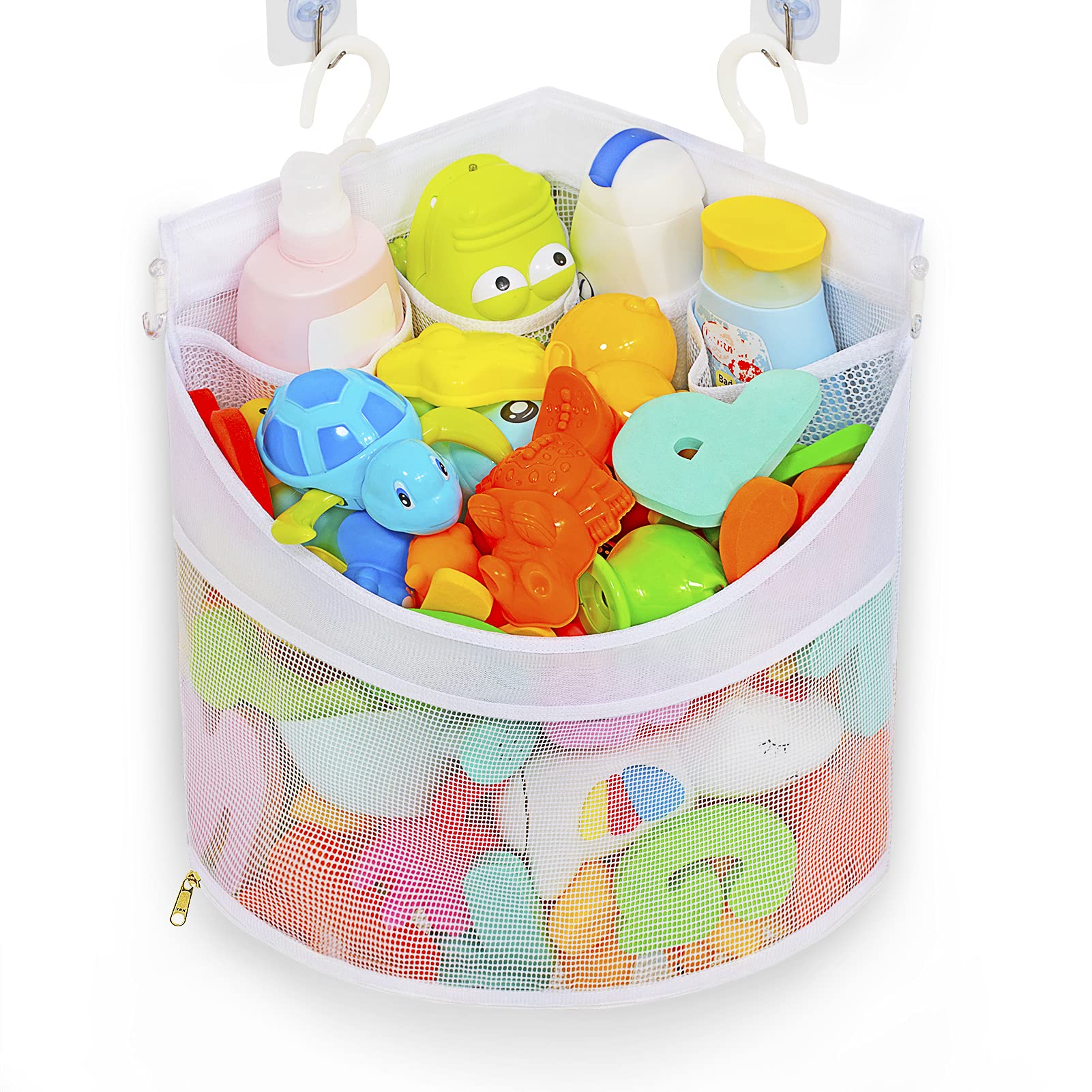 Ligereza Baby Bath Toy Organizer, Quick Drying and Mould Proof, Corner Hang-Suspension Holder, Large Capacity Multi Use Shower C