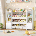 FOTOSOK Toy Storage Organizer with 8 Toy Bins, 55Large Toy Organizers and Storage with Top Shelf, Toy Storage and Kids Bookshe
