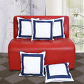 Dekor World Cotton Plain Elegant Cushion Cover  BlueWhite, 30Cm X 30Cm, 5 Piece
