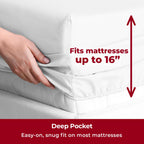 Mellanni Split King Sheet Set - 7-Piece Iconic Collection Bedding, (Including 4 Pillowcases), 16-Inch Deep Pocket, Easy Care, Extra Soft, Cooling Sheets, Brushed Microfiber - White