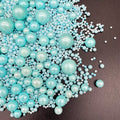 Weraru Edible Blue Pearl Sugar Sprinkles Candy Mixing Size Baking Edible Cake Decorations Cupcake Toppers Cookie Decorating Cele