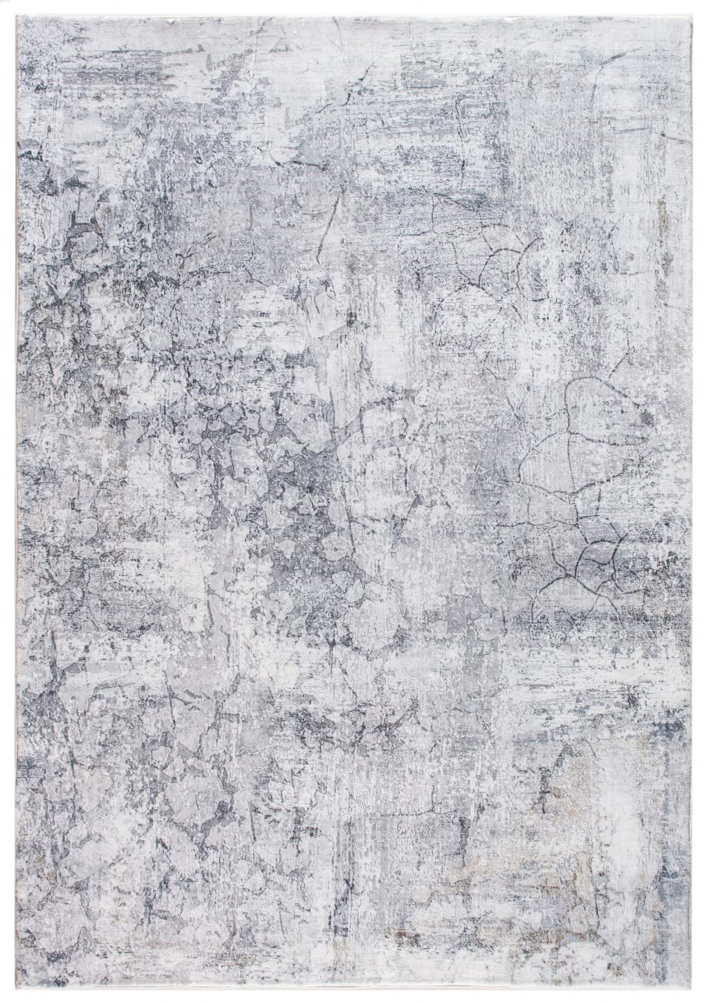 HomeRoots Grey Polyester 6’ x 9’ Gray Distressed Marble Area Rug