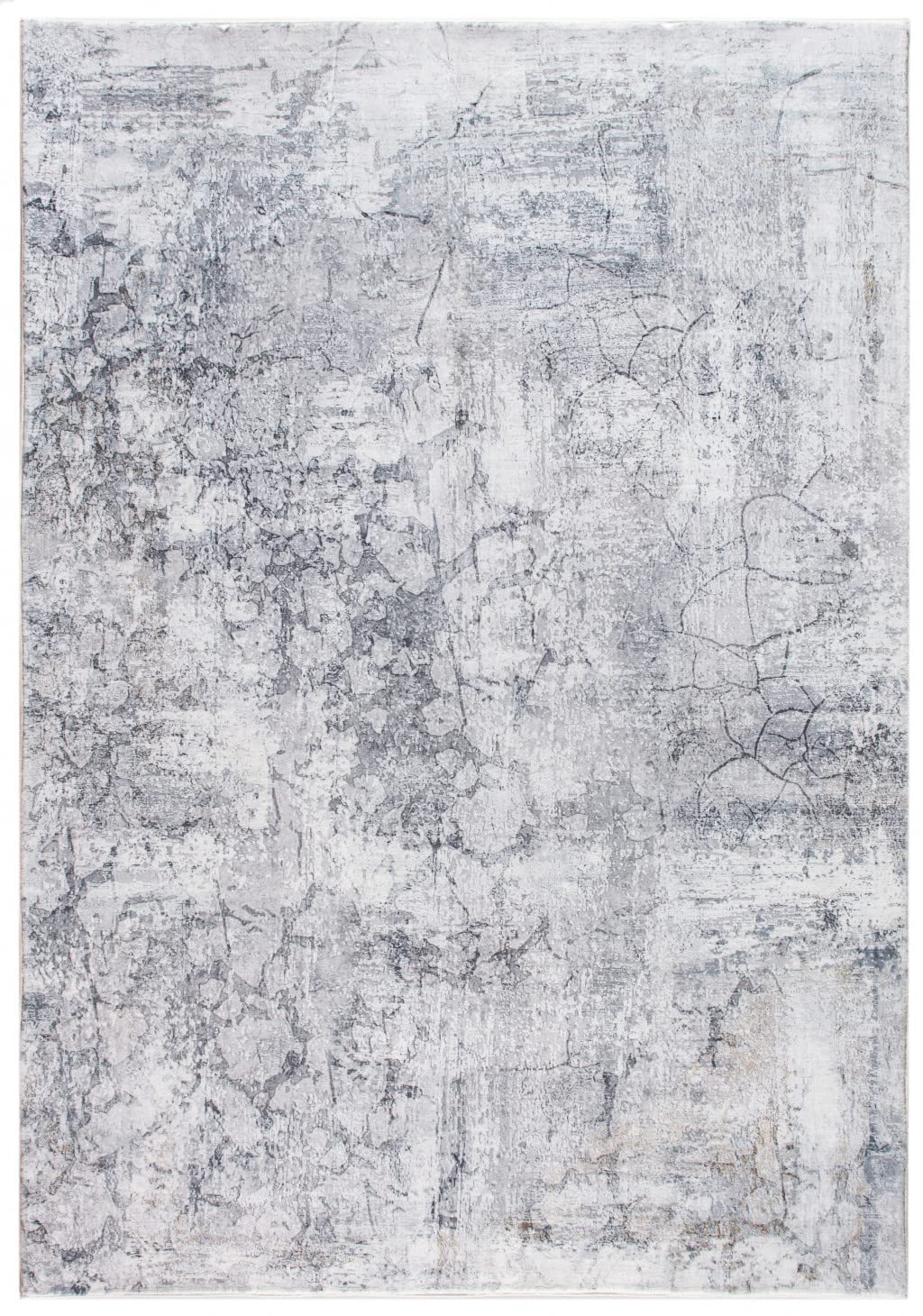 HomeRoots Grey Polyester 5’ x 8’ Gray Distressed Marble Area Rug