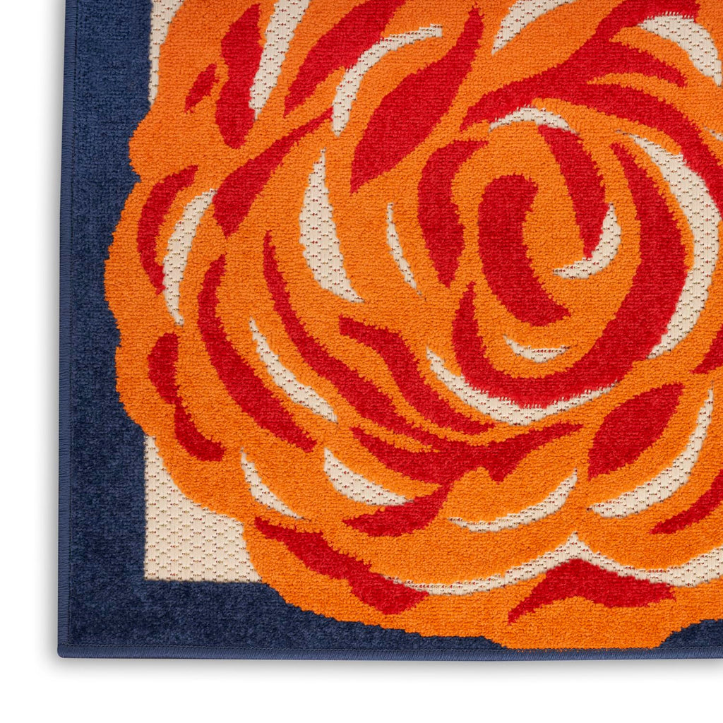 Nourison Aloha Indoor/Outdoor Modern Multicolor 5'3' X 7'5' Area Rug, Easy Cleaning, Non Shedding, Bed Room, Living Room, Dining Room, Kitchen (5X7)