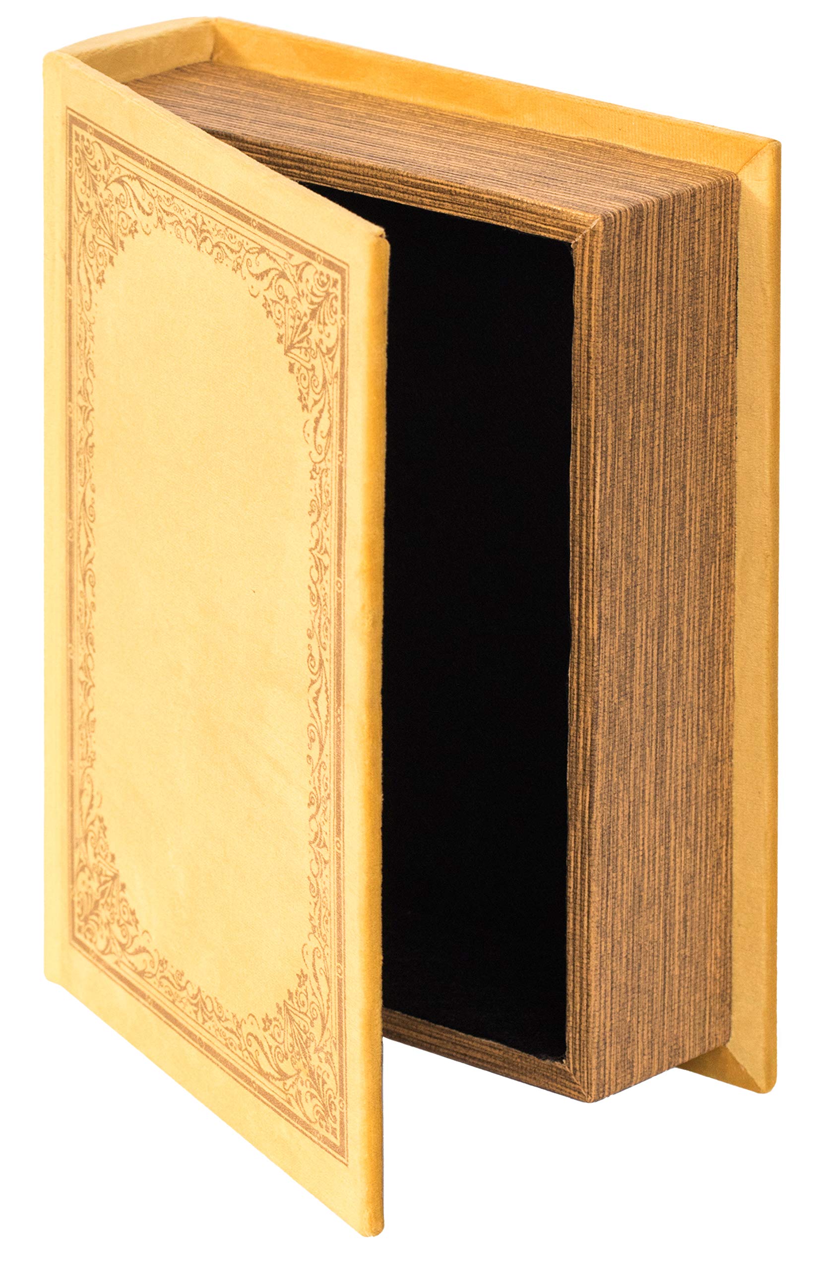 Decorative Vintage Book Shaped Trinket Storage Box  Yellow