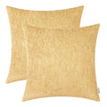 BRAWARM Chenille Throw Pillow Covers 22x22 Inches - Gold Chenille Pillow Covers Pack of 2, Solid Dyed Soft Chenille Pillow Cases