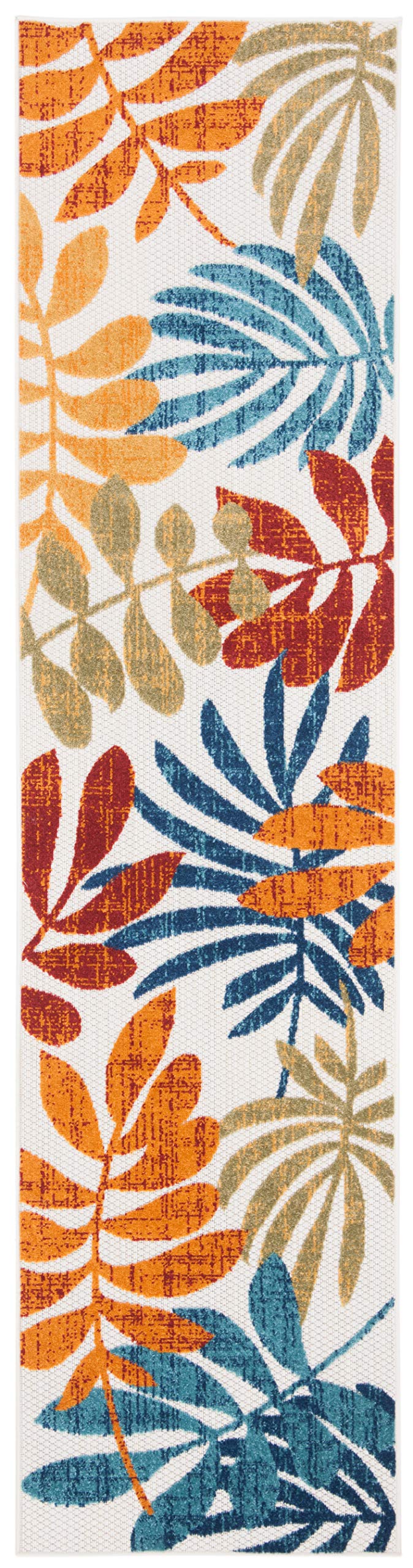 Safavieh Cabana Collection Runner Rug - 2' X 12', Creme & Red, Botanical Design, Non-Shedding & Easy Care, Indoor/Outdoor & Washable-Ideal For Patio, Backyard, Mudroom (Cbn814A)